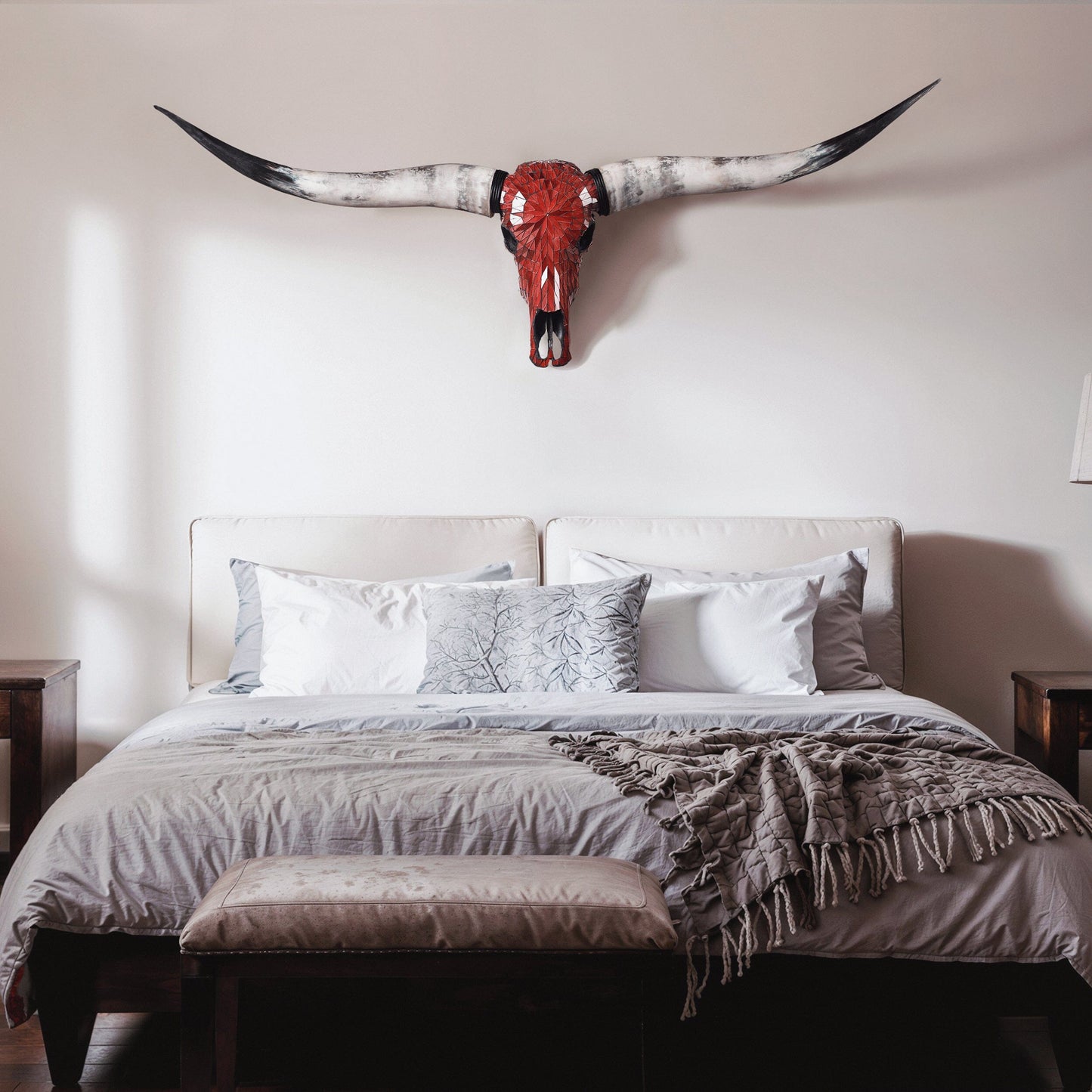 Longhorn Skull - Red Mirror // Mosaic Finish