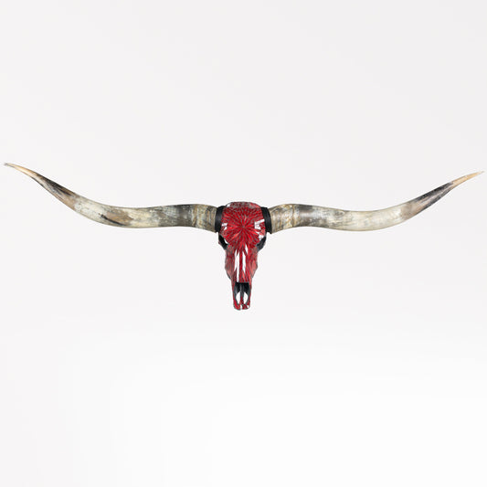 Longhorn Skull // XL Horns - Red Mirror // Mosaic Finish