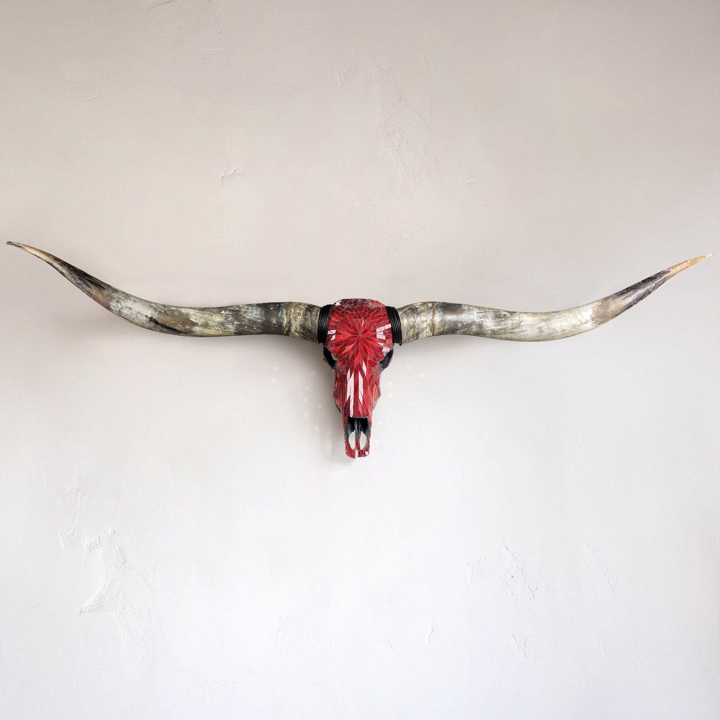 Longhorn Skull // XL Horns - Red Mirror // Mosaic Finish