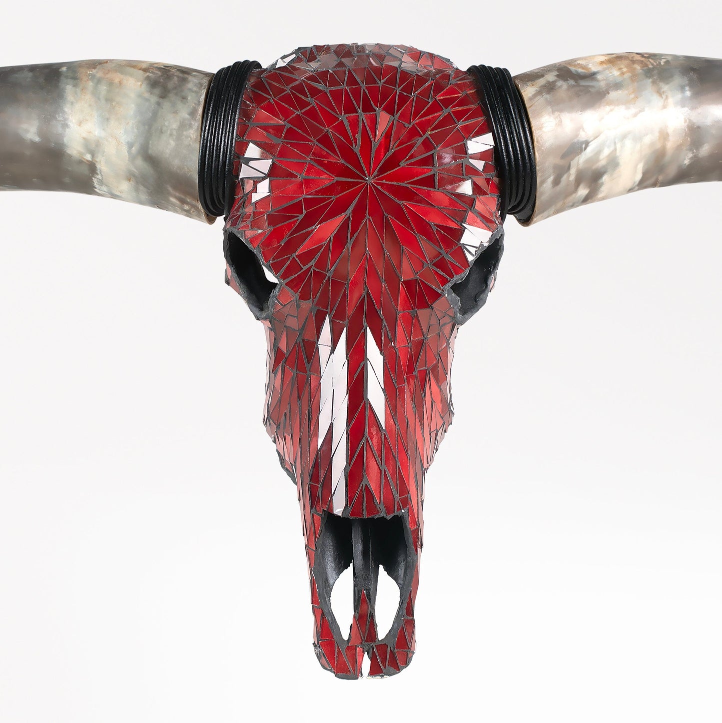 Longhorn Skull // XL Horns - Red Mirror // Mosaic Finish