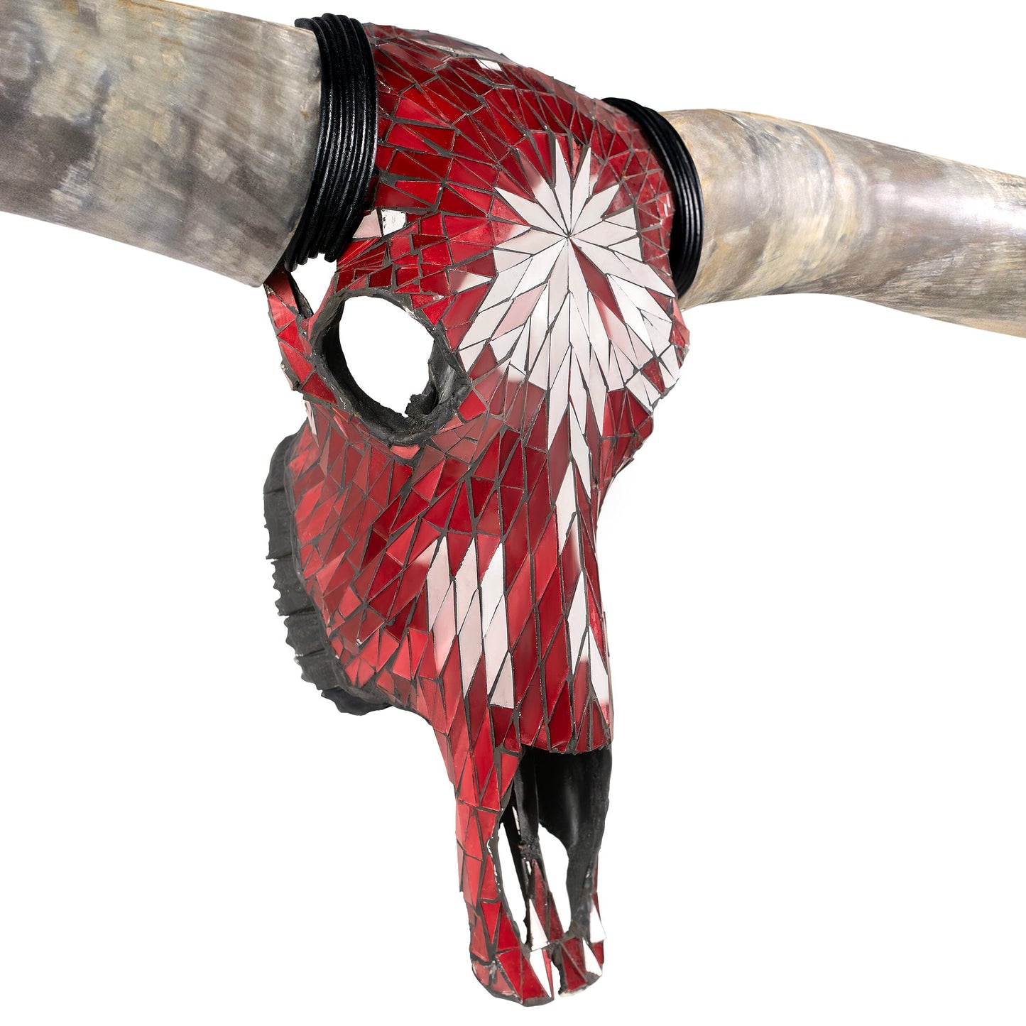 Longhorn Skull // XL Horns - Red Mirror // Mosaic Finish