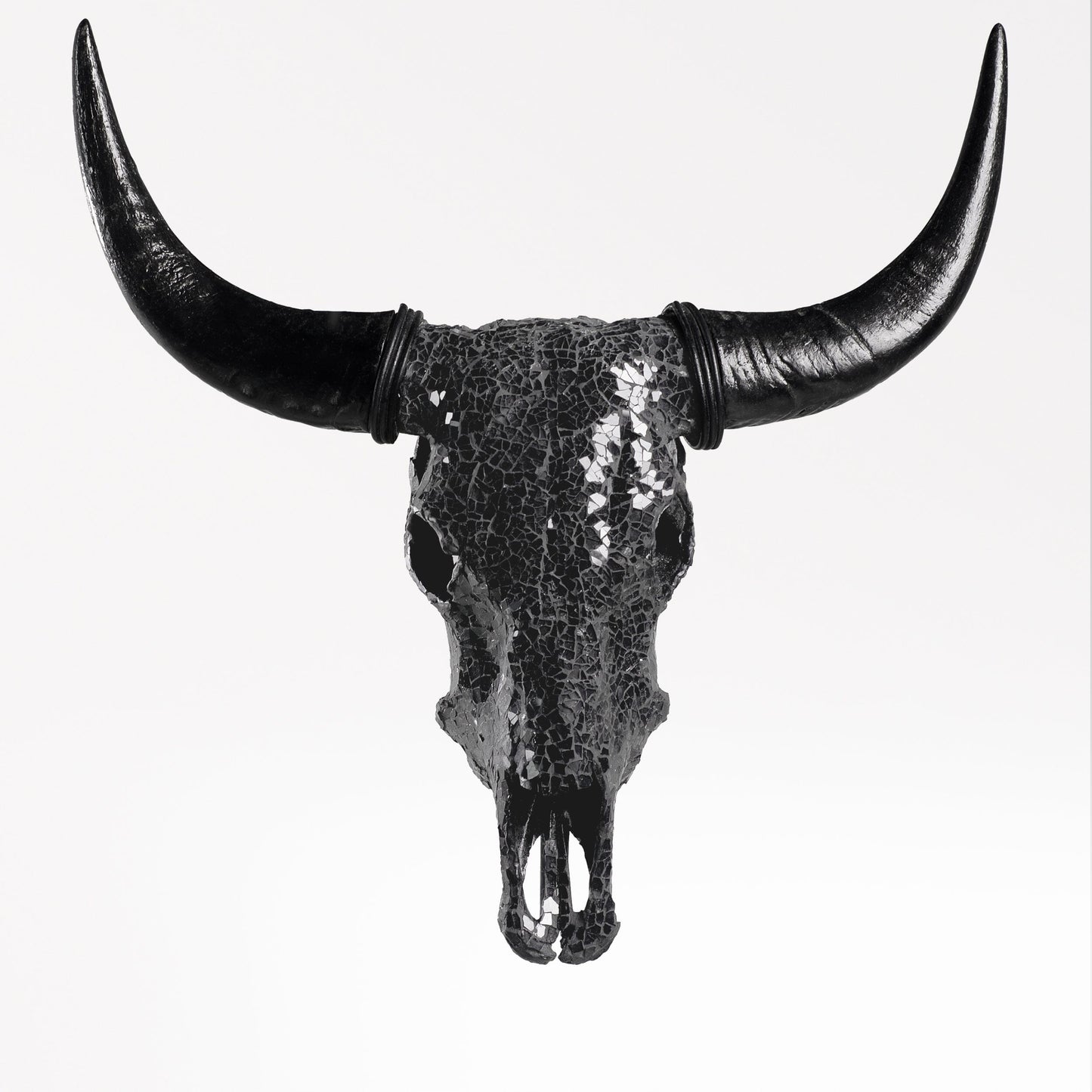 Cow Skull -  Black Mirror // Mosaic Finish