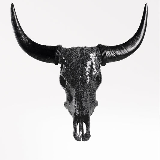 Cow Skull -  Black Mirror // Mosaic Finish