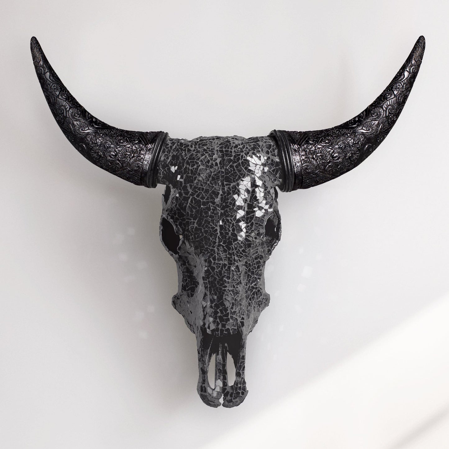 Cow Skull -  Black Mirror // Mosaic Finish