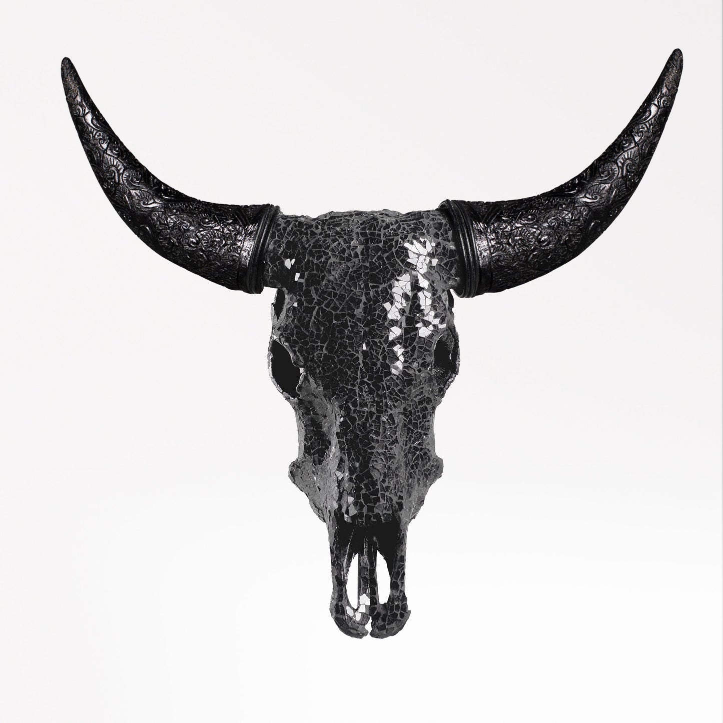 Cow Skull -  Black Mirror // Mosaic Finish