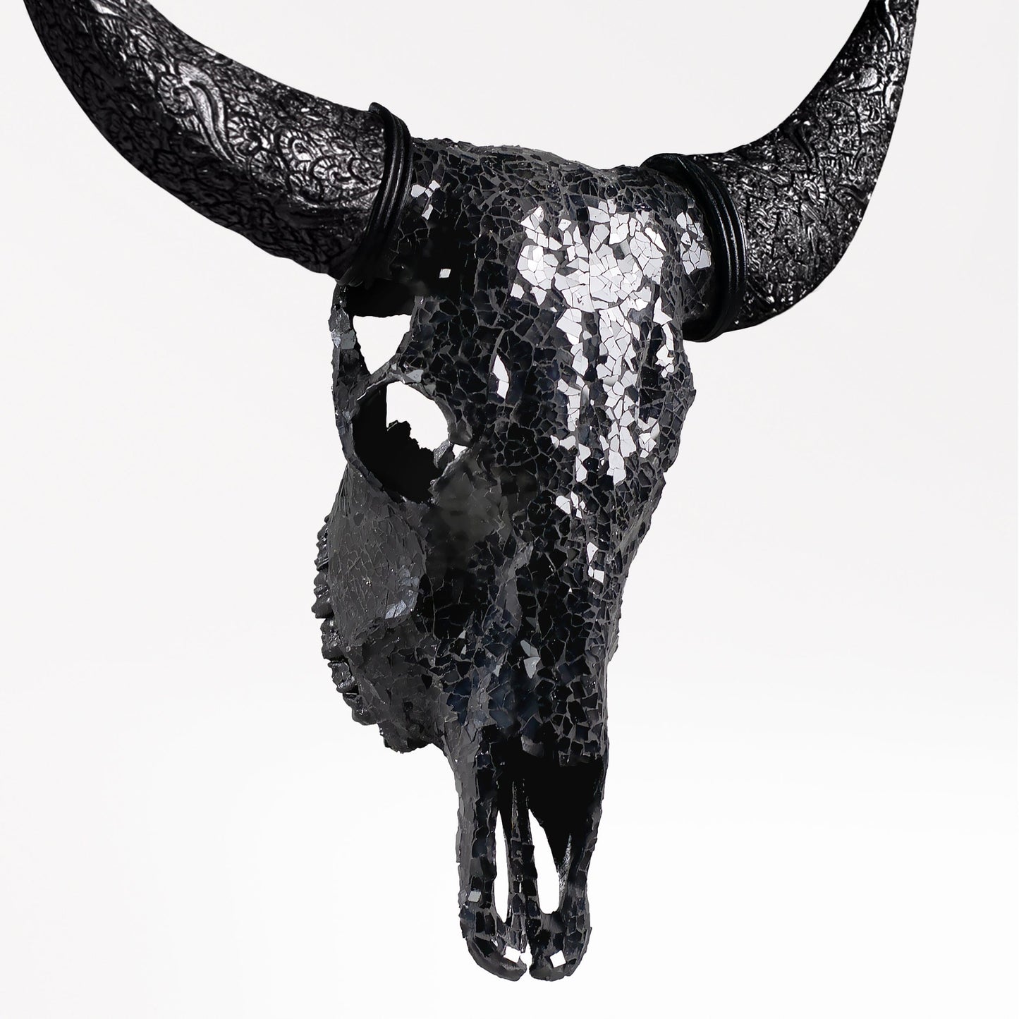 Cow Skull -  Black Mirror // Mosaic Finish