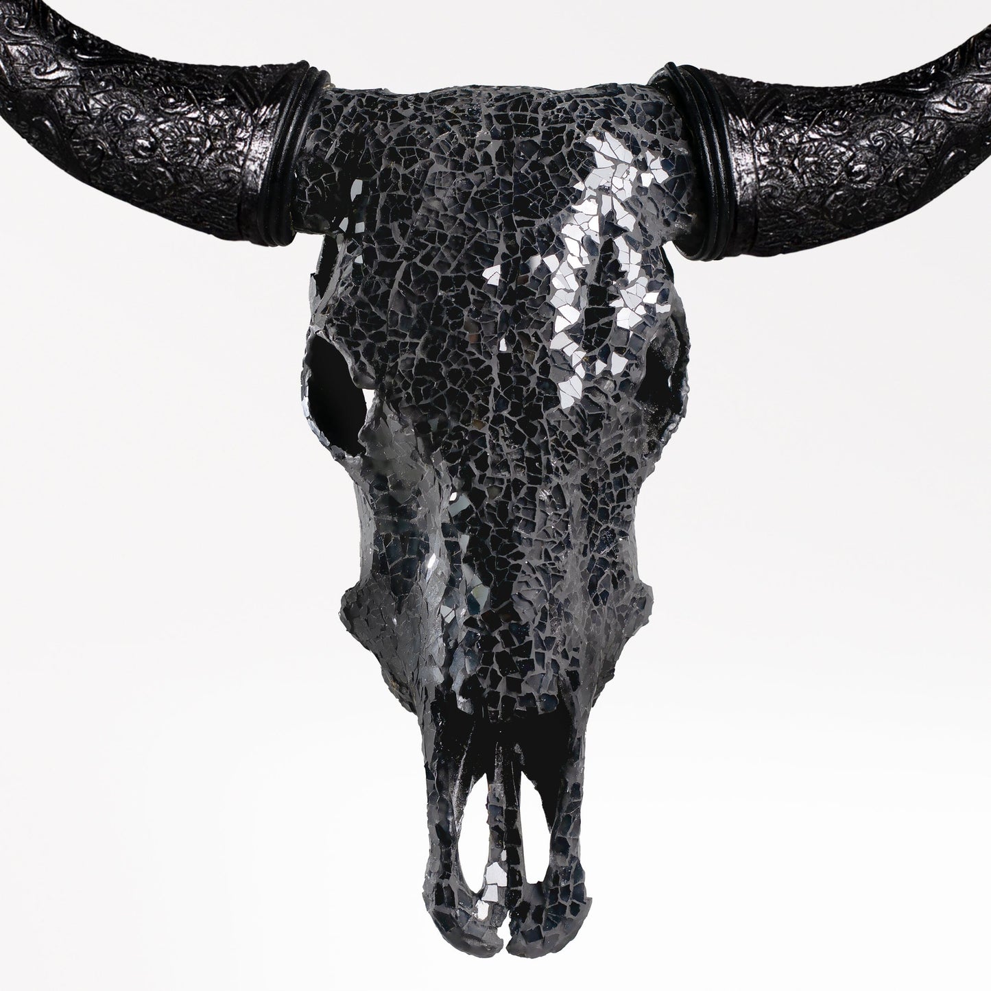 Cow Skull -  Black Mirror // Mosaic Finish