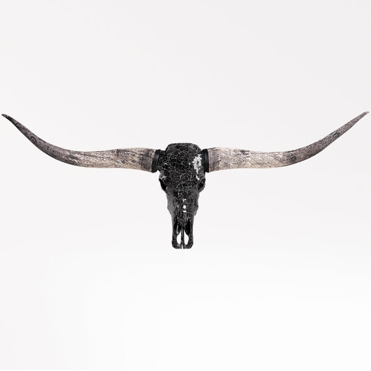 Longhorn Skull - Black Mirror // Mosaic Finish