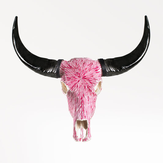 Buffalo Skull -  Pink Mirror // Mosaic Finish