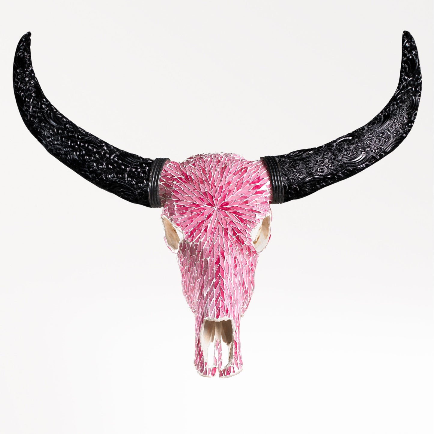 Buffalo Skull -  Pink Mirror // Mosaic Finish