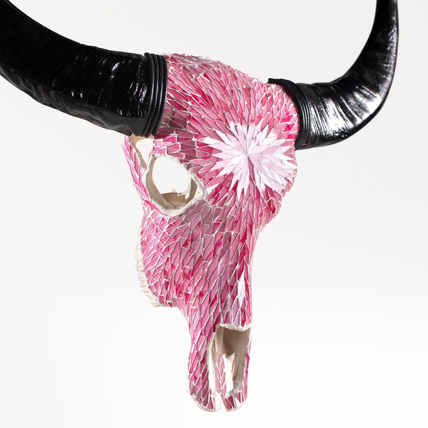 Buffalo Skull -  Pink Mirror // Mosaic Finish