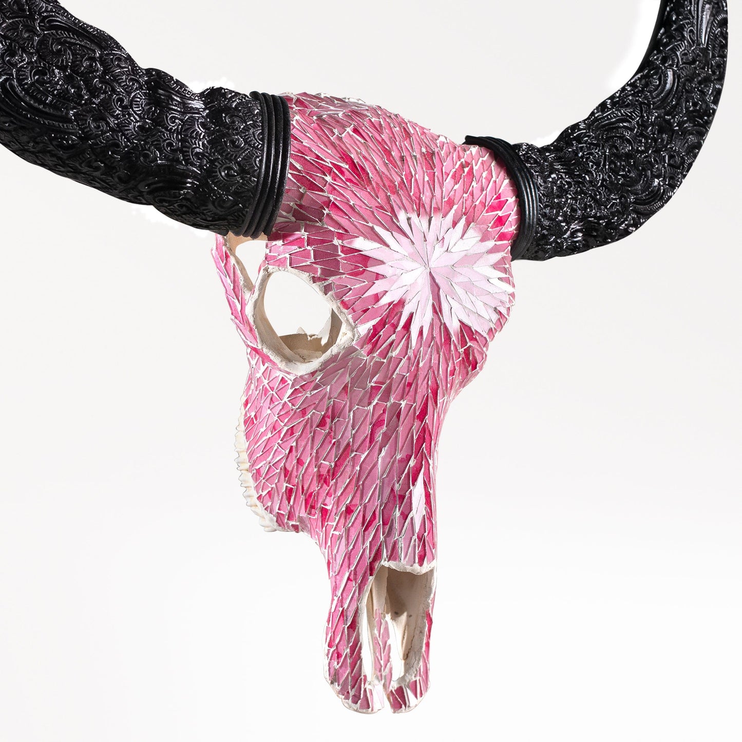 Buffalo Skull -  Pink Mirror // Mosaic Finish