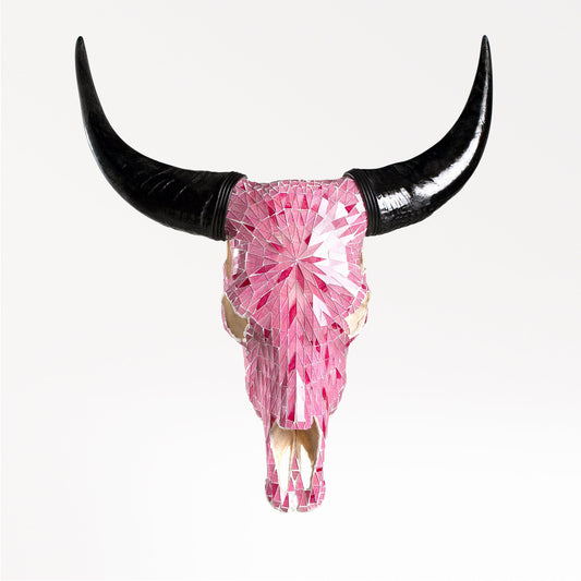 Cow Skull - Pink Mirror // Mosaic Finish