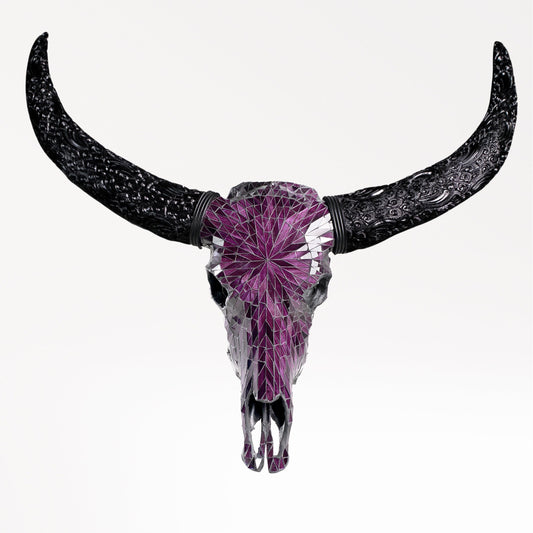 Buffalo Skull - Purple Mirror // Mosaic Finish