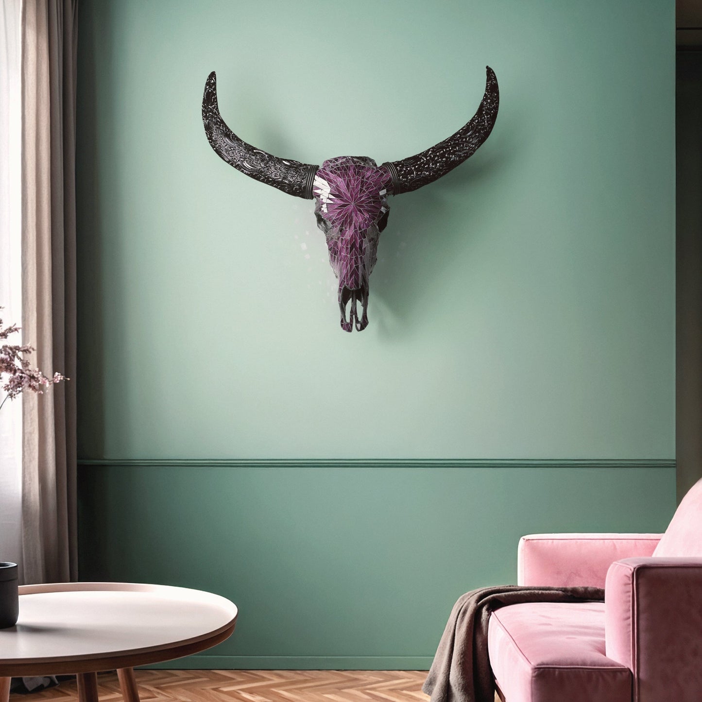 Buffalo Skull - Purple Mirror // Mosaic Finish