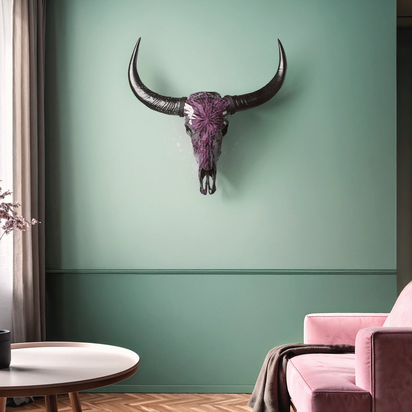 Buffalo Skull - Purple Mirror // Mosaic Finish