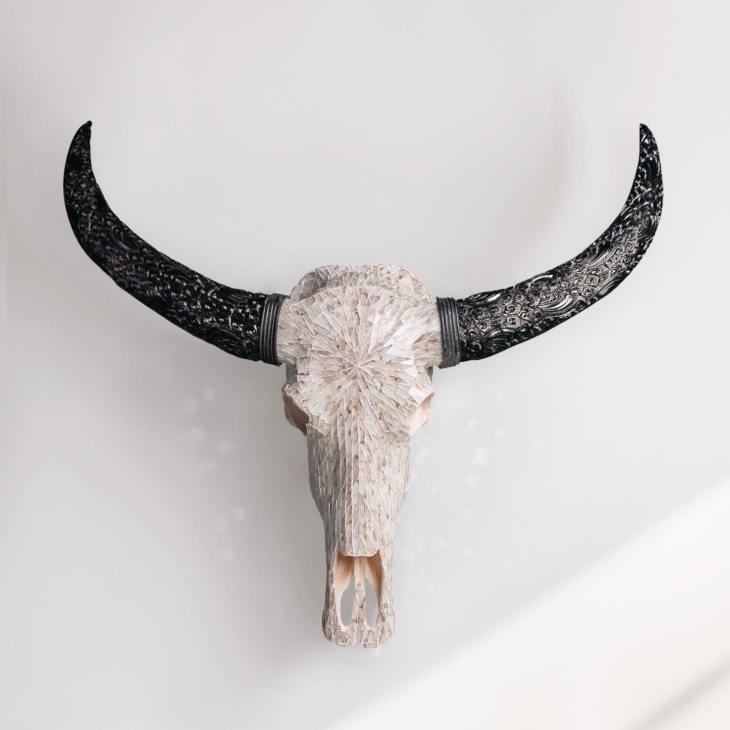 Buffalo Skull - Beige Mirror // Mosaic Finish