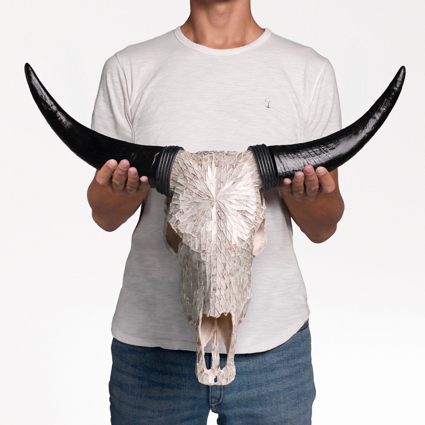 Cow Skull - Beige Mirror // Mosaic Finish