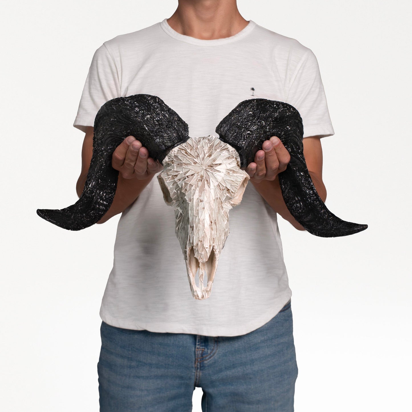 Ram Skull - Beige Mirror // Mosaic Finish