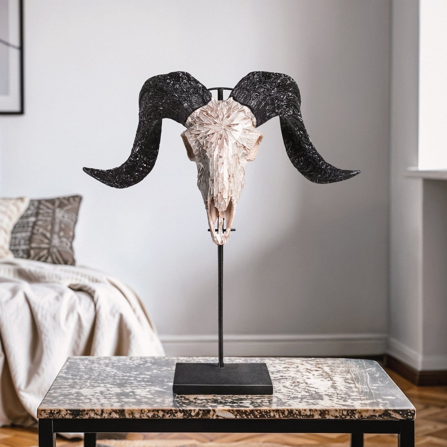 Ram Skull - Beige Mirror // Mosaic Finish