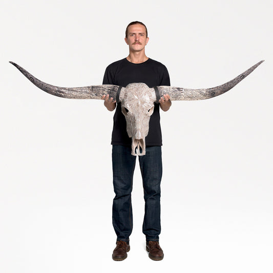 Longhorn Skull - Beige Mirror // Mosaic Finish