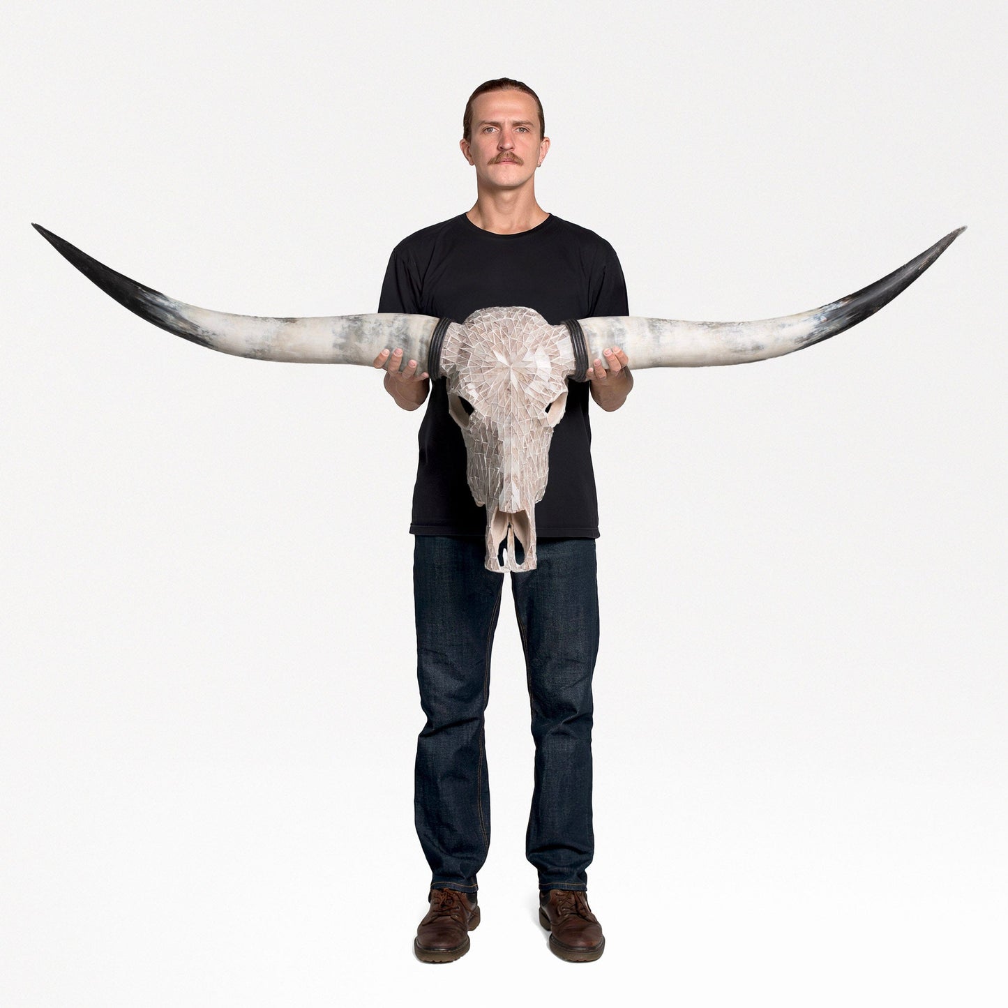 Longhorn Skull - Beige Mirror // Mosaic Finish