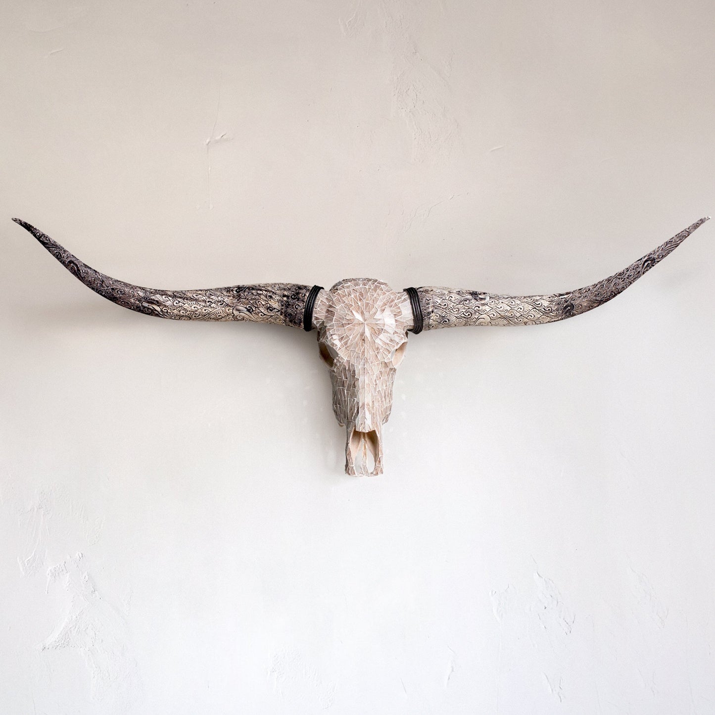 Longhorn Skull - Beige Mirror // Mosaic Finish
