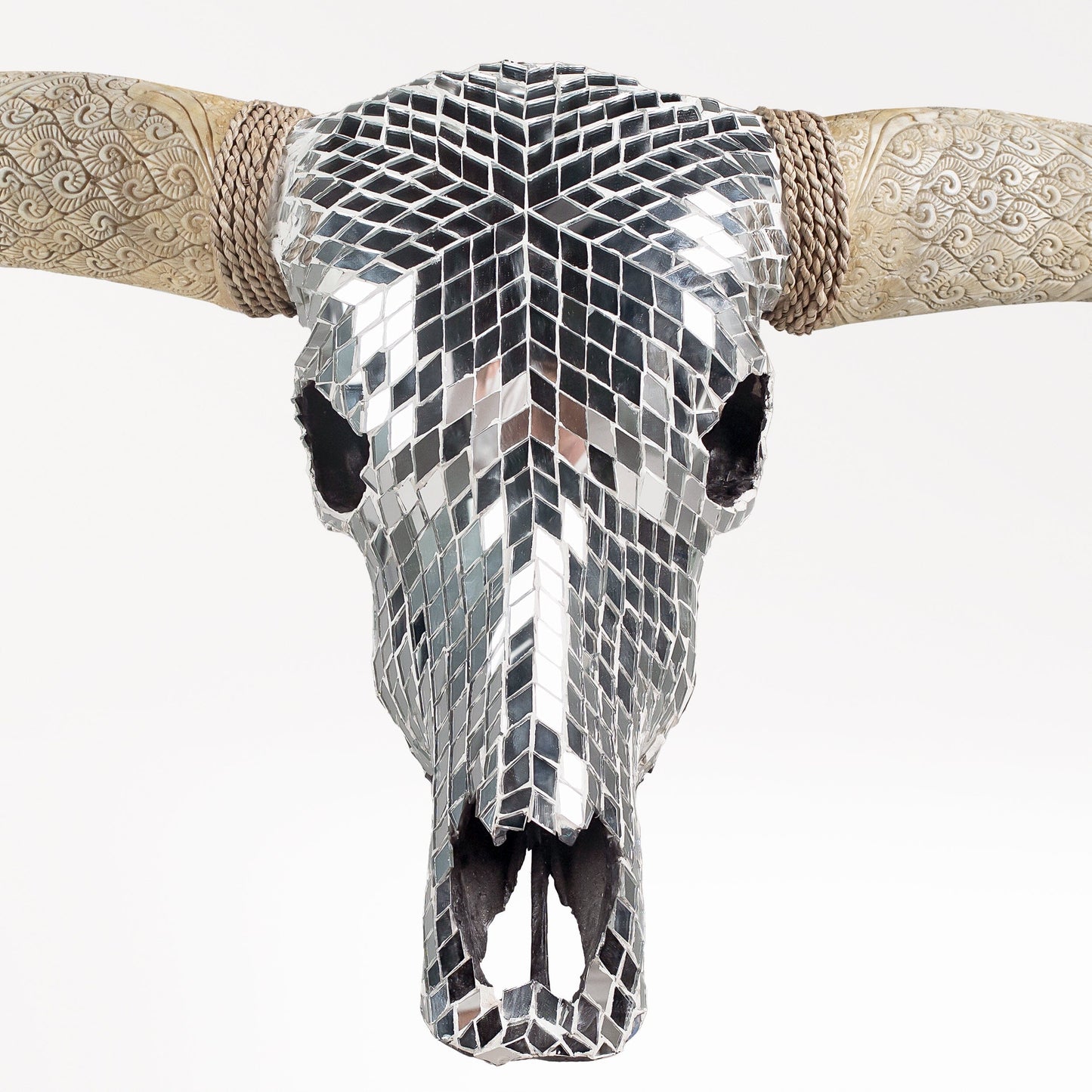 Longhorn Skull // XL Horns -  Mirror // Mosaic Finish