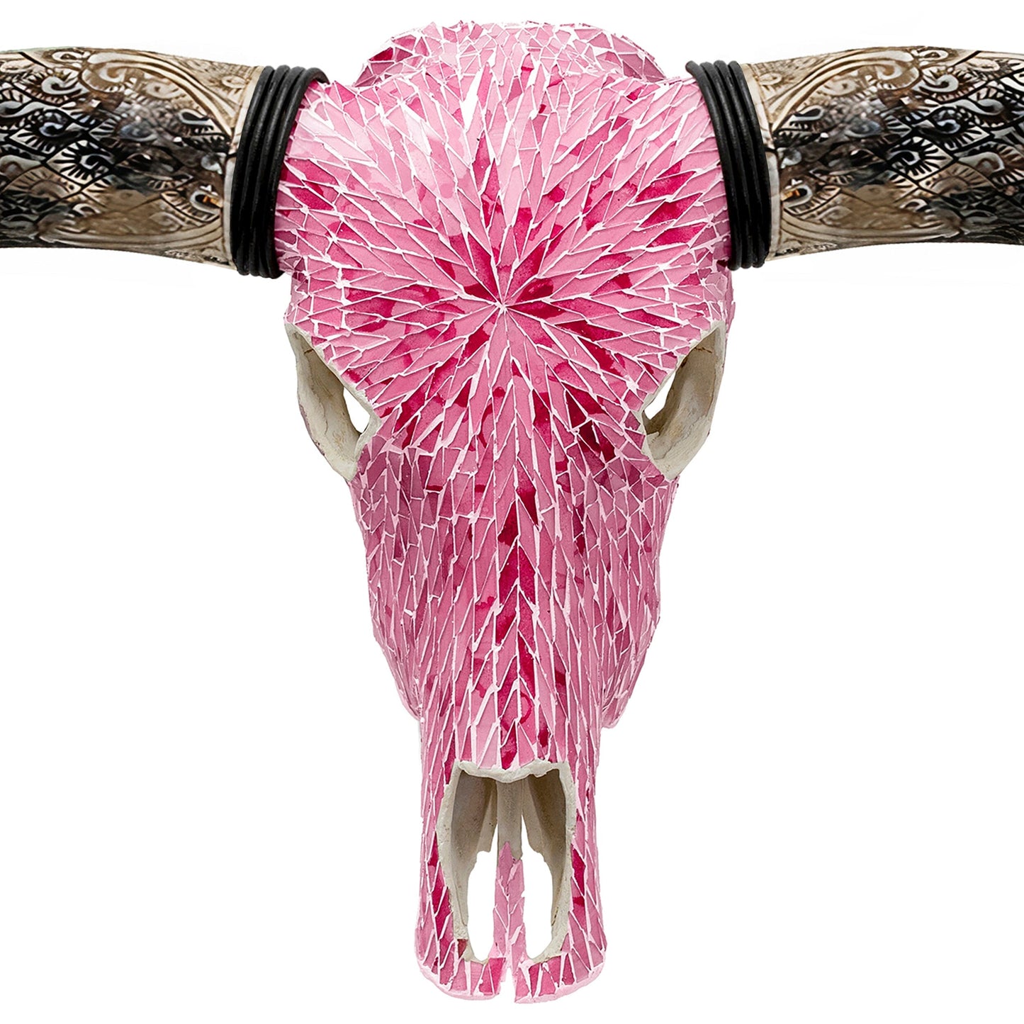 Longhorn Skull - Pink Mirror // Mosaic Finish
