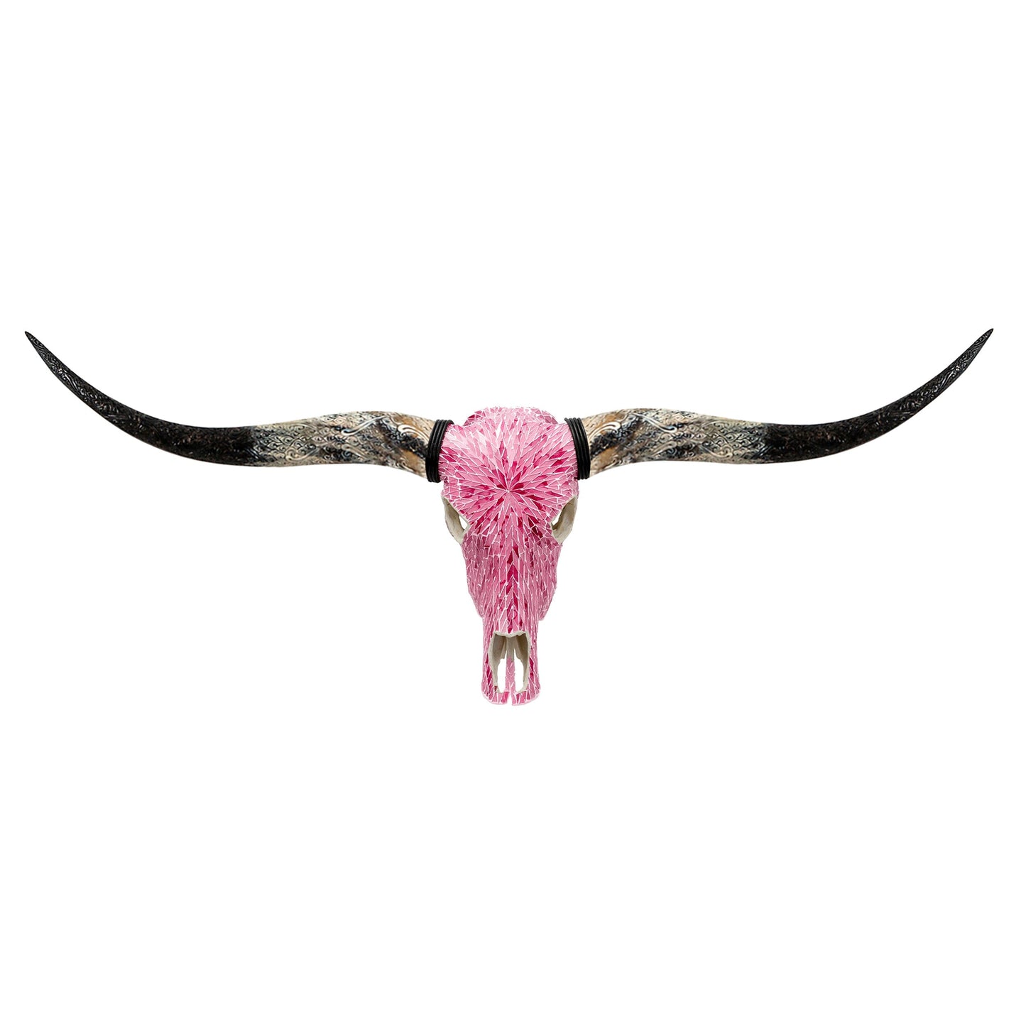 Longhorn Skull - Pink Mirror // Mosaic Finish