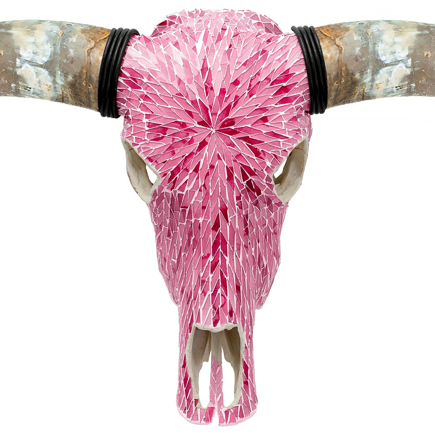 Longhorn Skull - Pink Mirror // Mosaic Finish