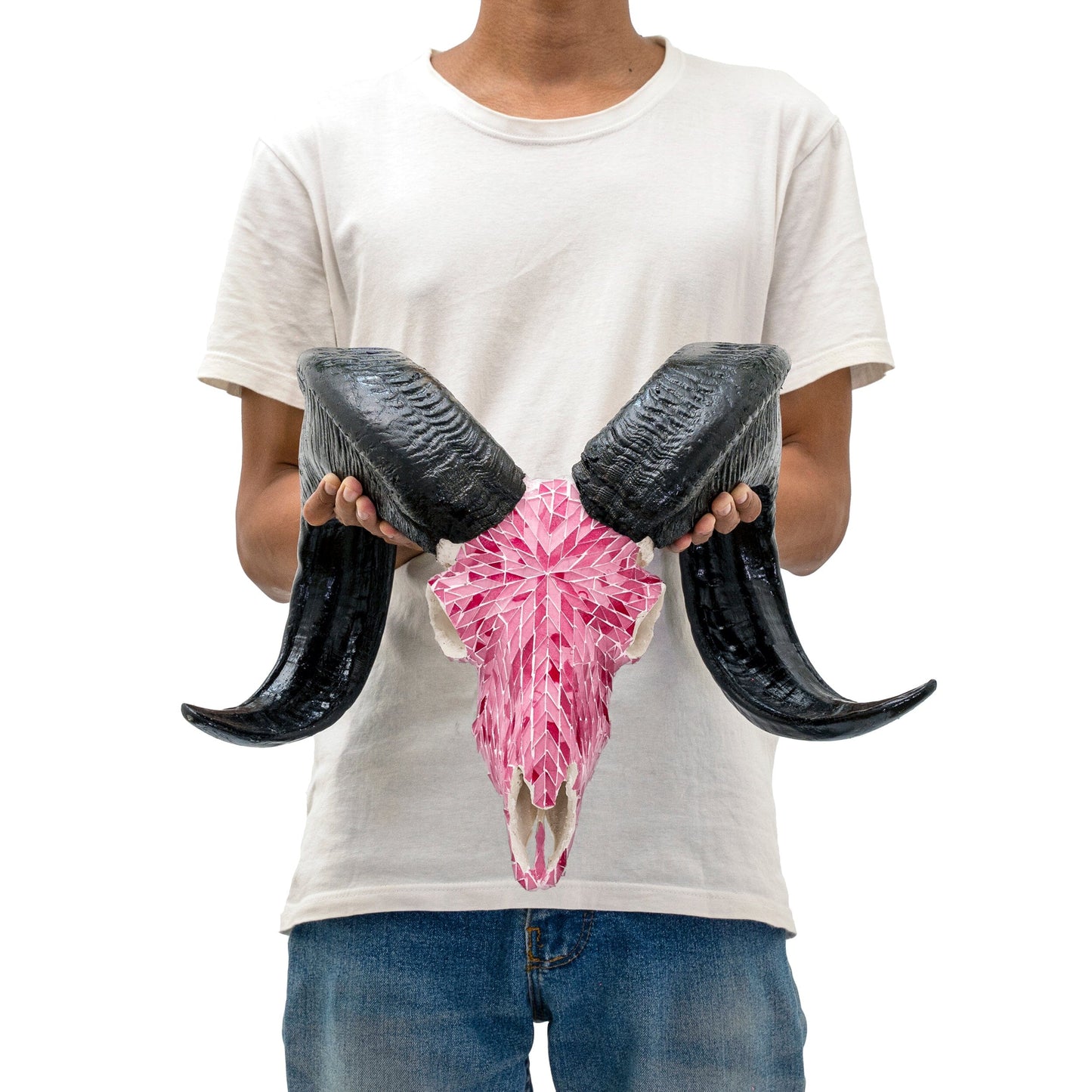 Ram Skull - Pink Mirror // Mosaic Finish