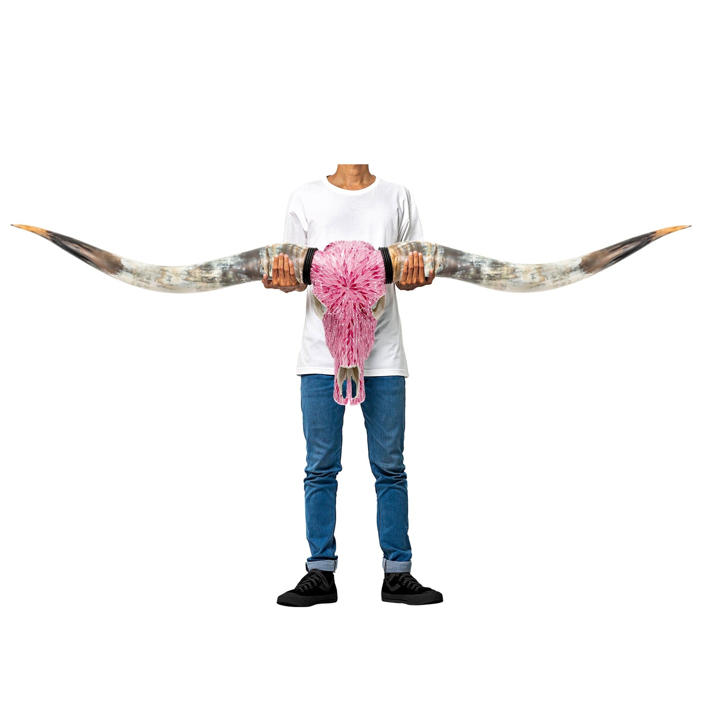 Longhorn Skull // XL Horns - Pink Mirror // Mosaic Finish