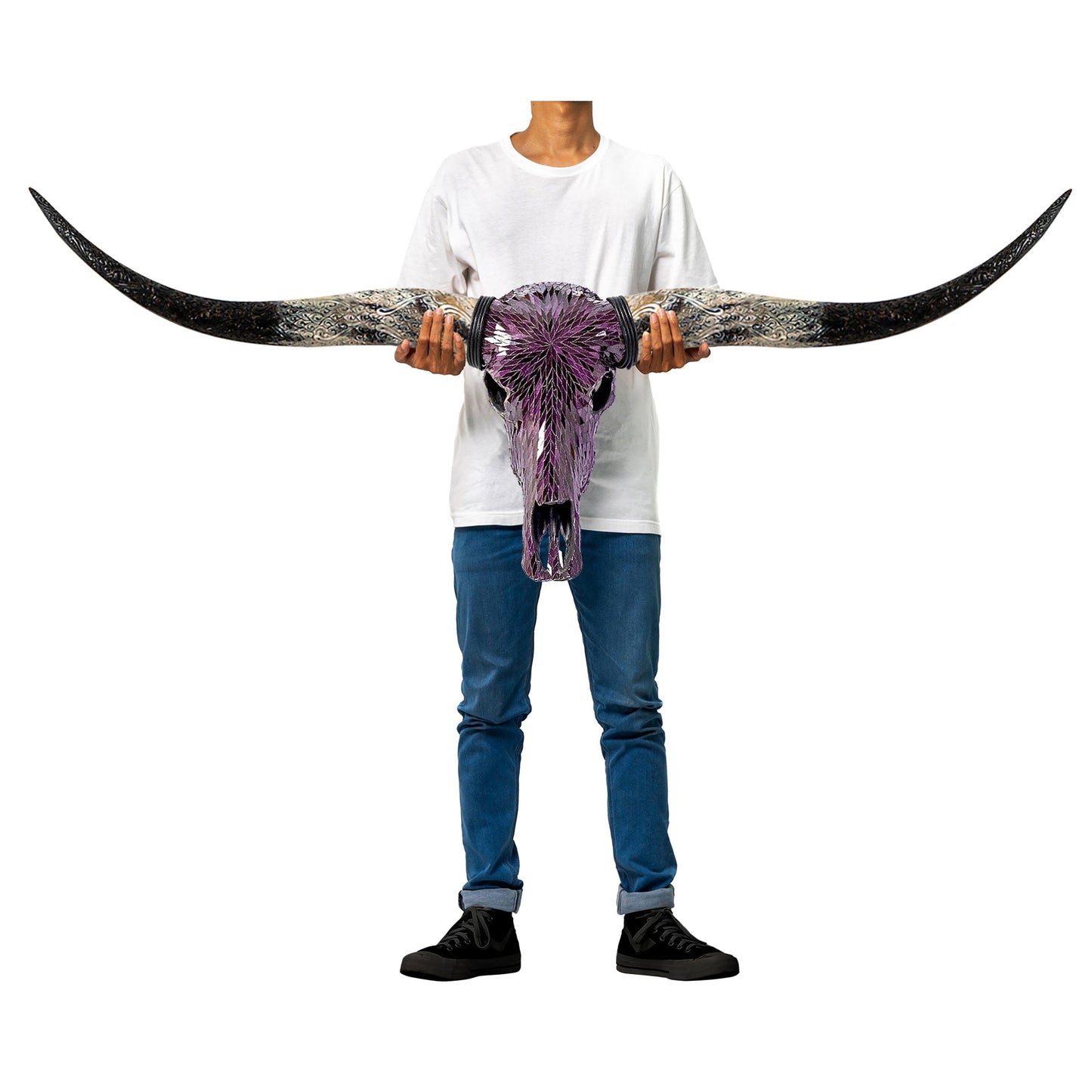Longhorn Skull - Purple Mirror // Mosaic Finish