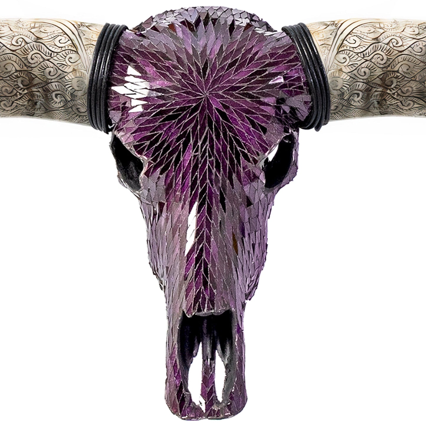 Longhorn Skull // XL Horns - Purple Mirror // Mosaic Finish