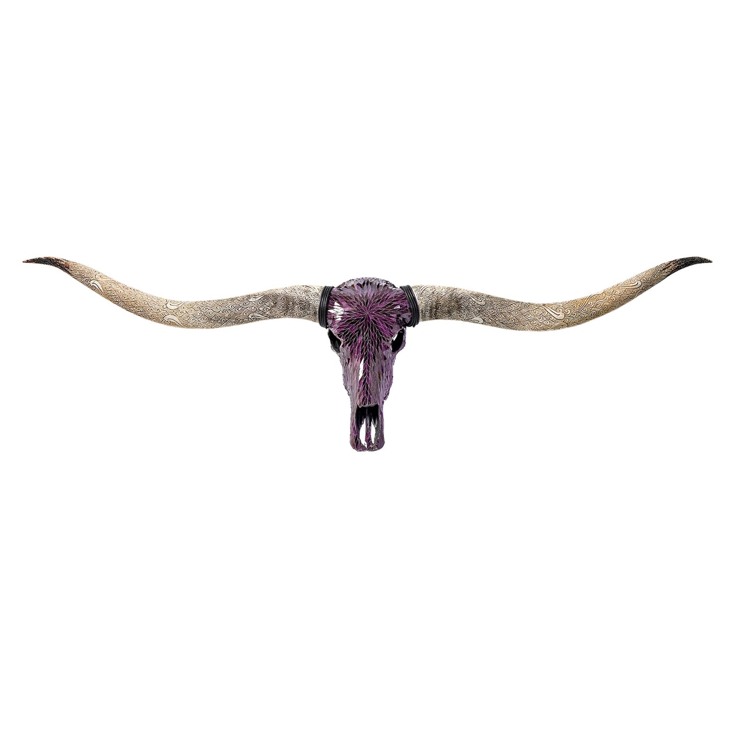 Longhorn Skull // XL Horns - Purple Mirror // Mosaic Finish