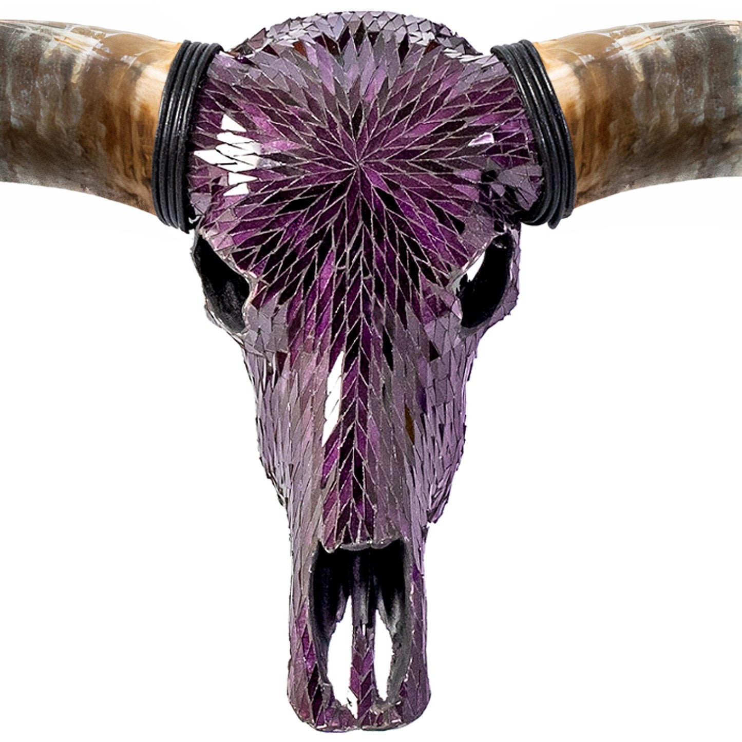 Longhorn Skull // XL Horns - Purple Mirror // Mosaic Finish