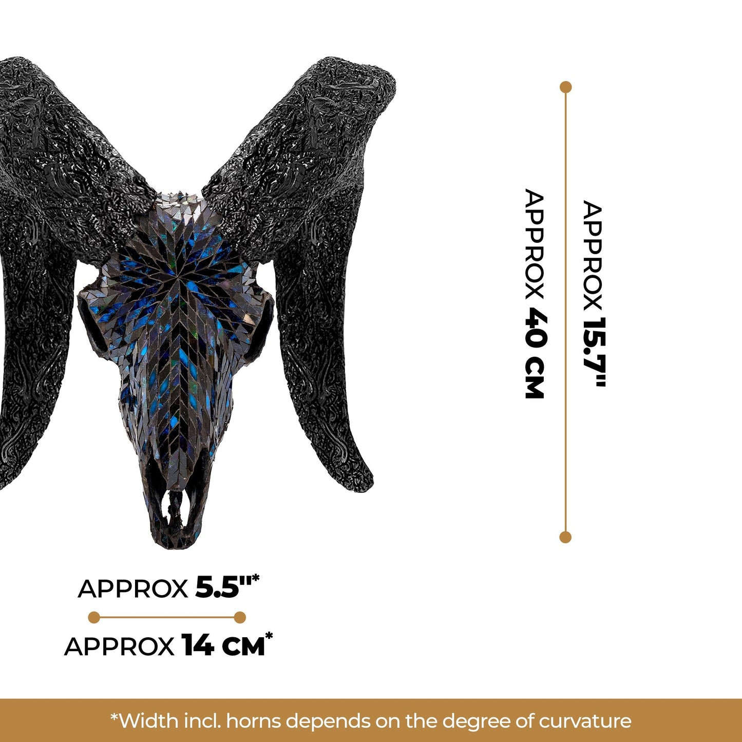 Ram Skull - Blue Mirror // Mosaic Finish