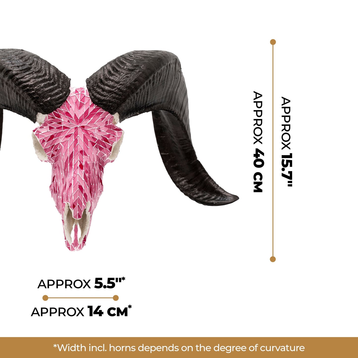 Ram Skull - Pink Mirror // Mosaic Finish