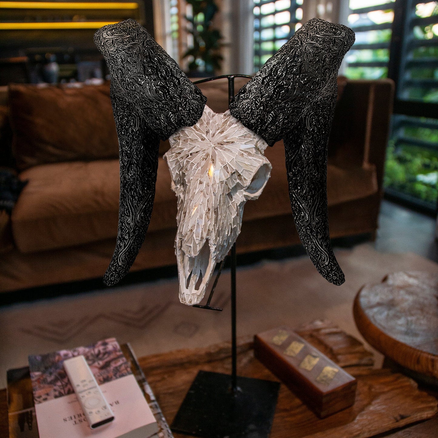 Ram Skull - Beige Mirror // Mosaic Finish