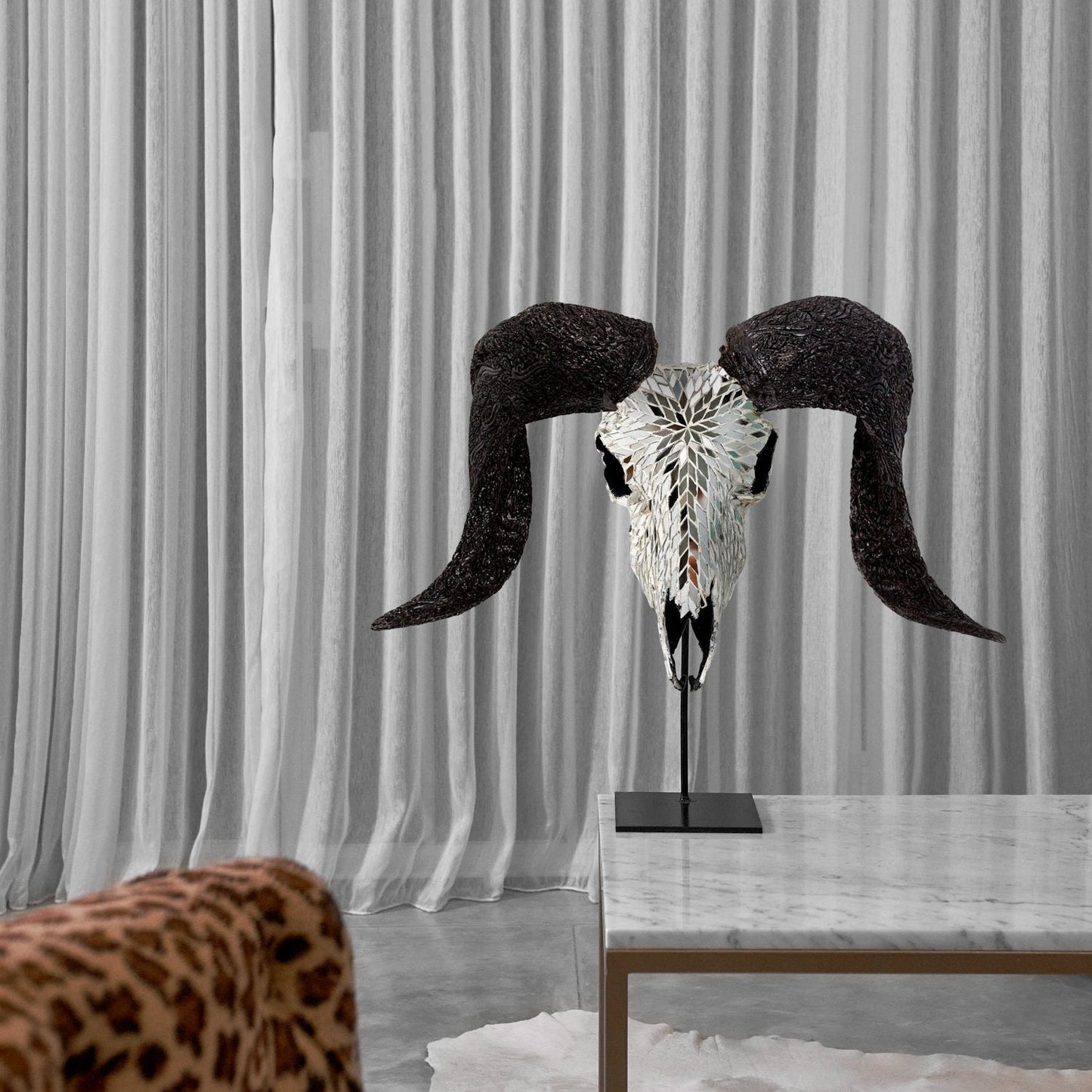 Ram Skull - Mirror // Mosaic Finish