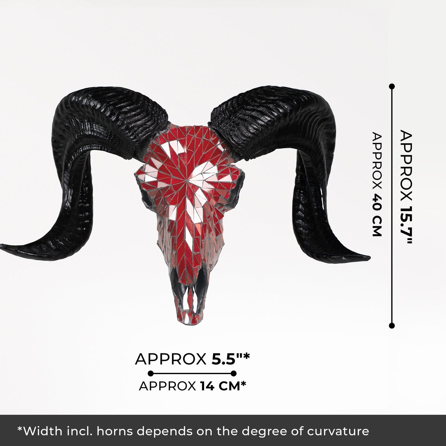 Ram Skull - Red Mirror // Mosaic Finish