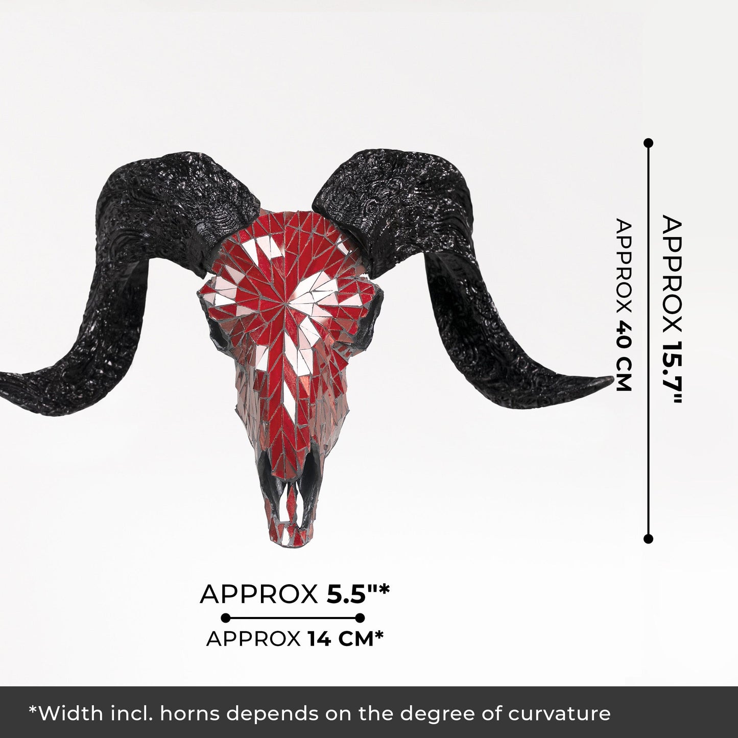 Ram Skull - Red Mirror // Mosaic Finish