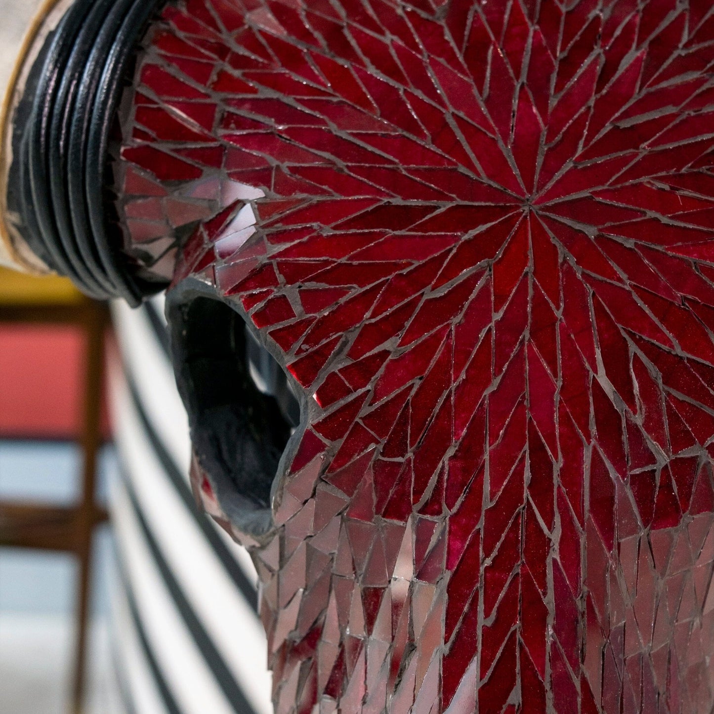Longhorn Skull // XL Horns - Red Mirror // Mosaic Finish