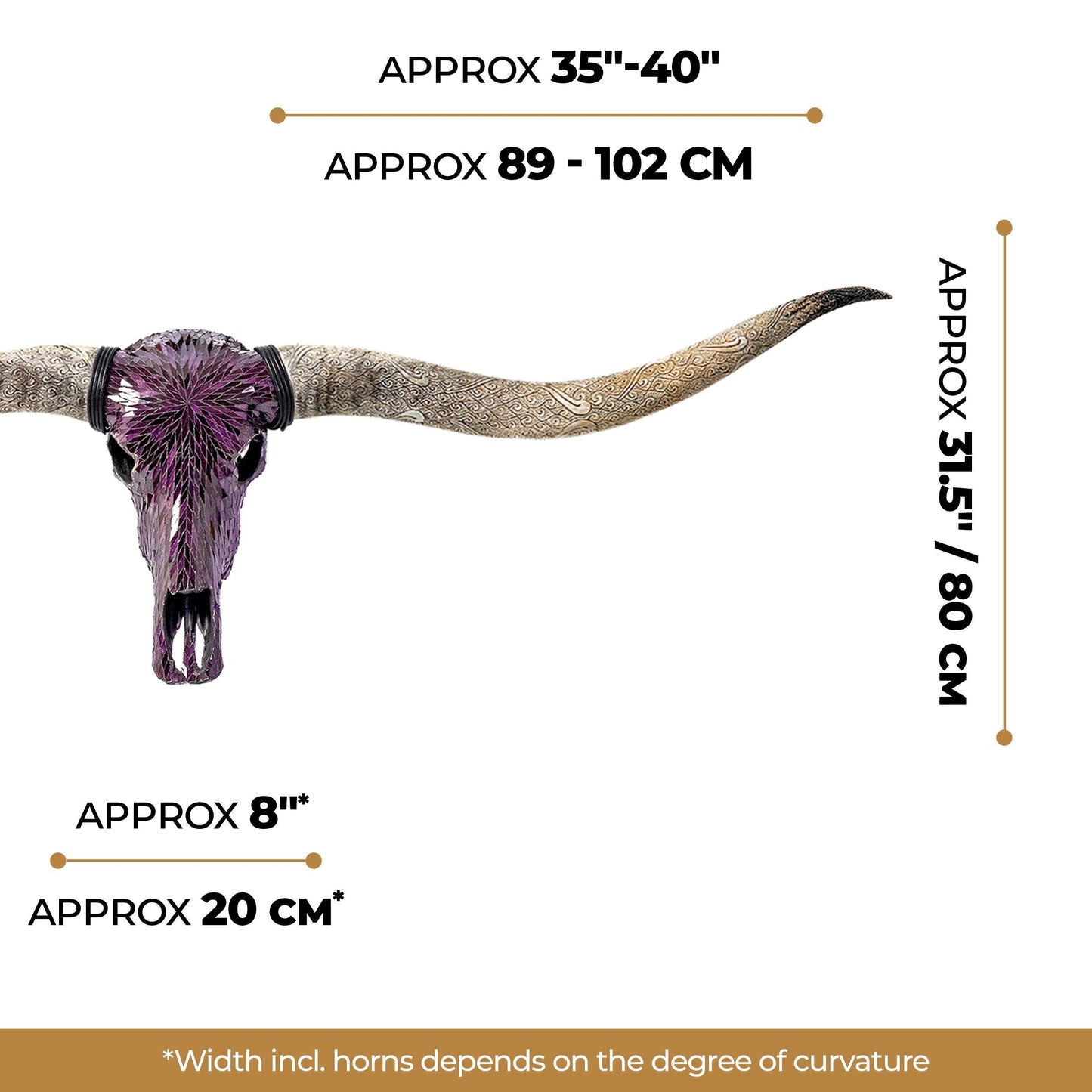 Longhorn Skull // XL Horns - Purple Mirror // Mosaic Finish