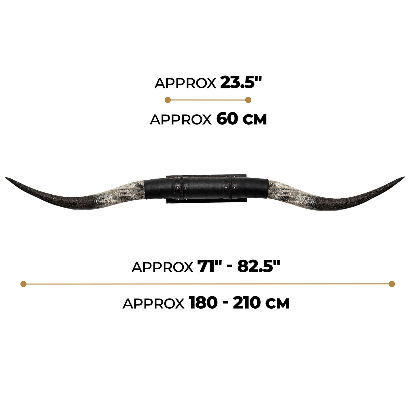 Black Leather Mount // Carved Longhorns - Rustler