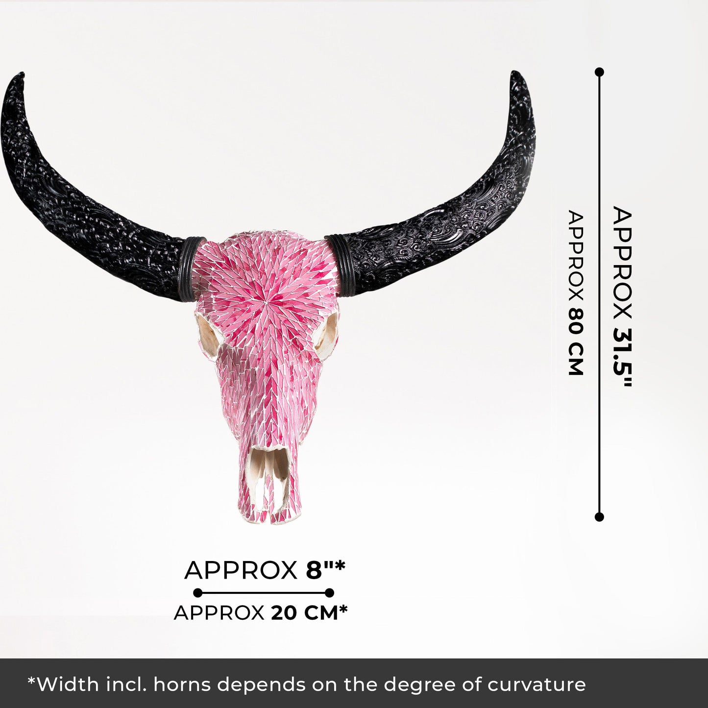 Buffalo Skull -  Pink Mirror // Mosaic Finish
