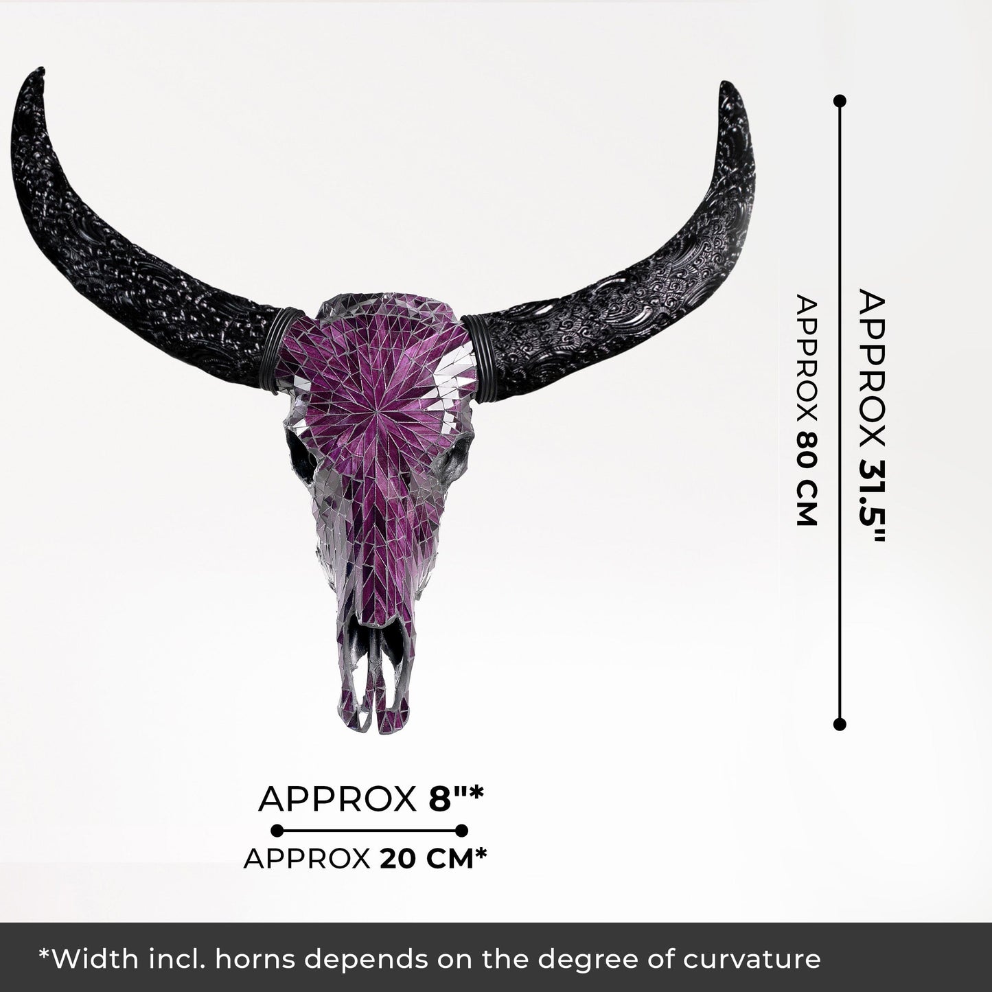 Buffalo Skull - Purple Mirror // Mosaic Finish