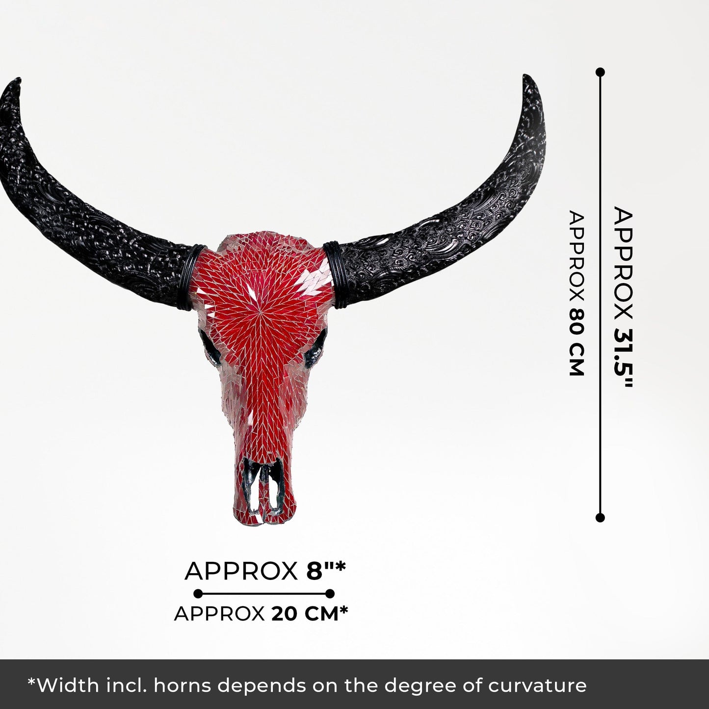 Buffalo Skull - Red Mirror // Mosaic Finish