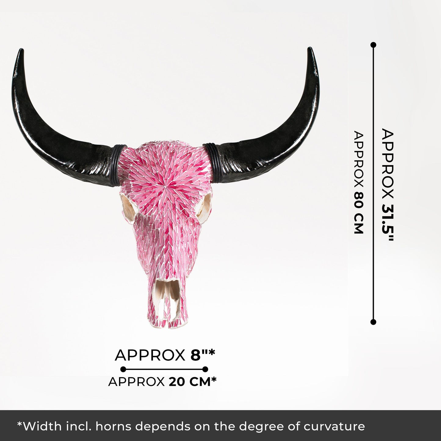 Buffalo Skull -  Pink Mirror // Mosaic Finish